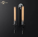 Glass Double Sconce LED Wall Light Retro Fixture Lighting