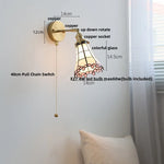 Rotatable Flower Glass LED Wall Sconce with Pull Chain Switch for Home Decor