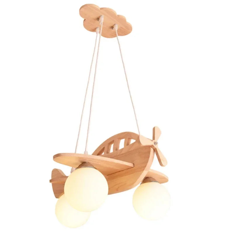 Wooden Aircraft Pendant Light Hanging Lamps Chandelier Ceiling Suspension