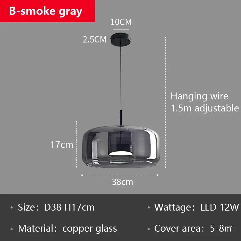 Modern Glass LED Pendant Lights for Dining Room Kitchen Table & B&B Loft Stair Chandeliers