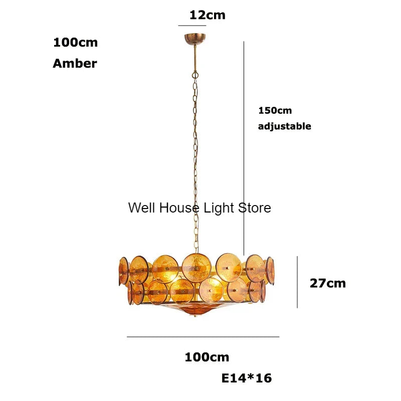 Crystal Pendant Light French Retro Design for Villa Bedroom Living Room