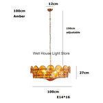 Crystal Pendant Light French Retro Design for Villa Bedroom Living Room