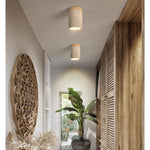 Wood Canopy LED Ceiling Lights Travertine Flush Mount Ceiling Lamp
