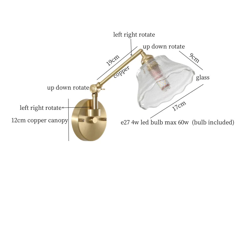 Afralia™ Clear Glass LED Wall Sconce Switch Light - Nordic Minimalism Design