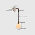 Afralia™ Adjustable LED Wall Sconce Lamp Stripe Ceramic Copper Mirror Bedside