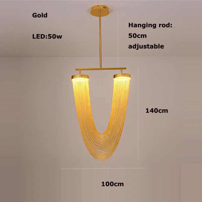 LED Aluminum Ceiling Chandelier Lighting Hanging Lamps for Foyer