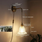 Copper Glass Nordic LED Wall Lights for Balcony Bedroom Mirror Bathroom