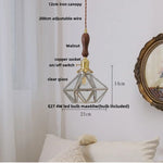 Nordic LED Pendant Light Walnut Wood Dining Room Bar Hang Lamp