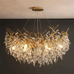 Crystal LED Pendant Lights Gold Dining Room Branch Chandelier