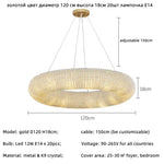 Crystal Luxury Loft Pendant Light with LED E14 Bulb for Living Room
