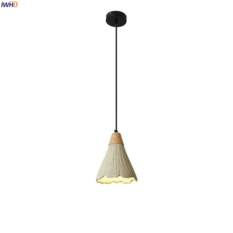 Afralia™ Wabi Sabi Cement LED Pendant Lamp for Kitchen, Bedroom & Living Room