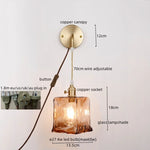 Copper Glass LED Wall Light for Modern Nordic Living Room Bedroom