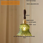 Afralia™ Amber Glass LED Pendant Light Modern Nordic Hanging Lamp