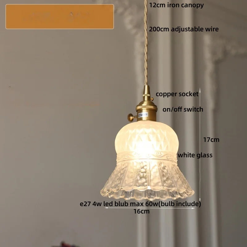 Walnut Wood & Glass LED Pendant Lamp Modern Nordic Style