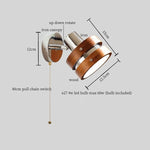 Vintage LED Wall Light Iron Wood Bedside Lamp Wandlamp