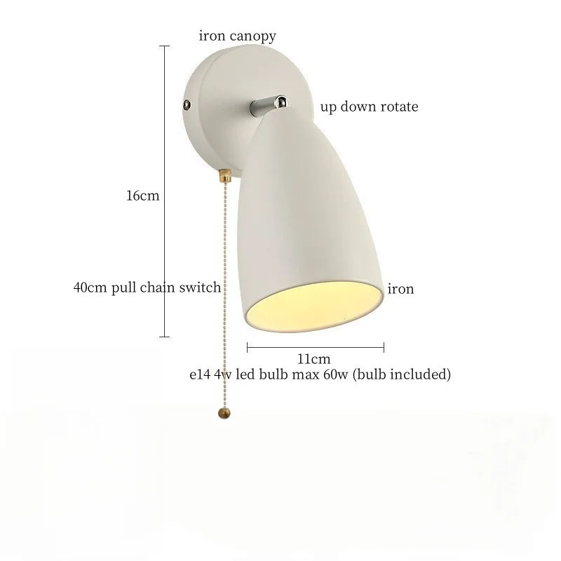 Afralia™ Swing Long Arm Iron Art LED Wall Light - Nordic Minimalism Bedroom Living Room Lampara Pared