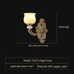 Copper Jade Pendant Lamp: Modern Chinese Style Dining Room Decor for Villas