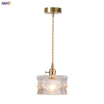 LED Brass Pendant Lamp Modern Clear Glass Dining Light