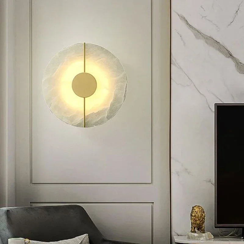 Moonshade Natural Marble & Copper Wall Sconce