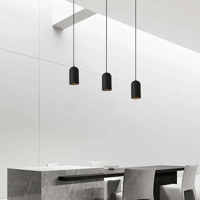 Afralia™ Black Travertine LED Pendant Lamp for Modern Interior Lighting