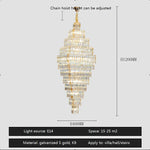 AFRALIA Crystal Large Chandelier for Villa Duplex Loft Stairs Living Room Hall.
