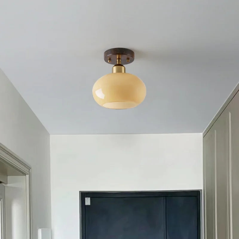 LED Ceiling Lamp Japanese Style Glass Modern Living Room Lighting