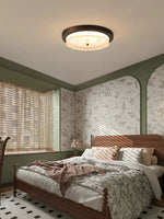 Retro Bronze Glass Ceiling Lamp for Bedroom Living Room Decor