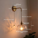 LED Copper Wall Light for Bathroom Mirror and Hallway - Glass Luminaria De Parede