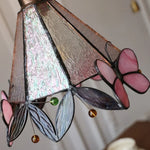 Afralia™ Tiffany Glass Butterfly Pendant Light Fixture Loft LED Luminaire