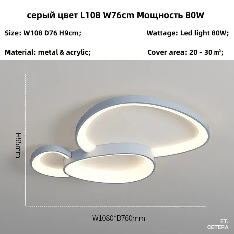 LED Dimmable Ceiling Lamp for Modern Minimalist Home Decor