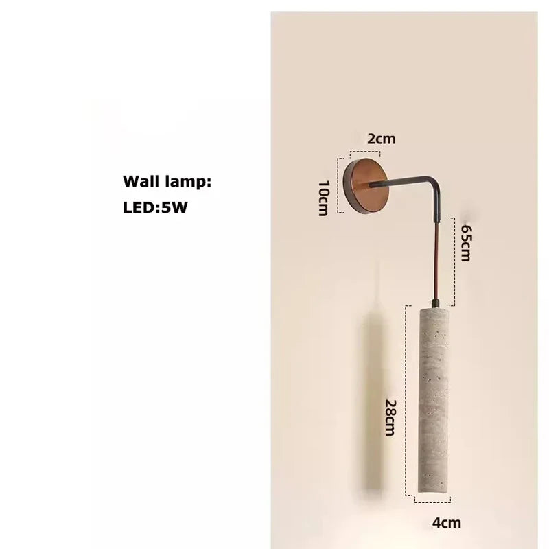 Natural Stone Wood Ring LED Chandelier for Dining & Living Room