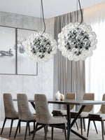 Clear Glass Bubble G4 LED Dandelion Chandelier - Gold/Silver/Black Hardware