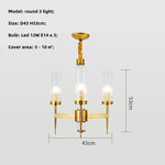 Gold Metal Glass LED Pendant Lights Chain Hanging Lamp