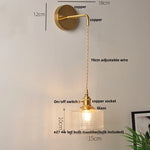 Clear Glass LED Wall Light with Pull Chain Switch for Modern Decor