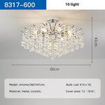 Chrome LED Ceiling Lights E14 Chandelier for Living Room Home Decor