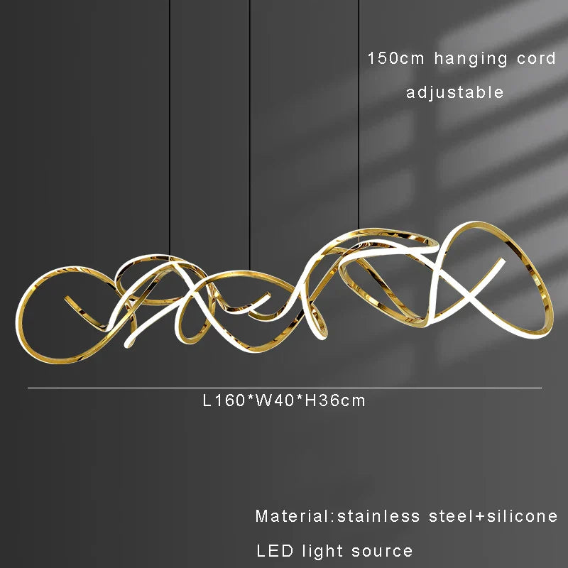 Stainless Steel Silicone Ceiling Chandelier - Modern Home Decor Light Fixture