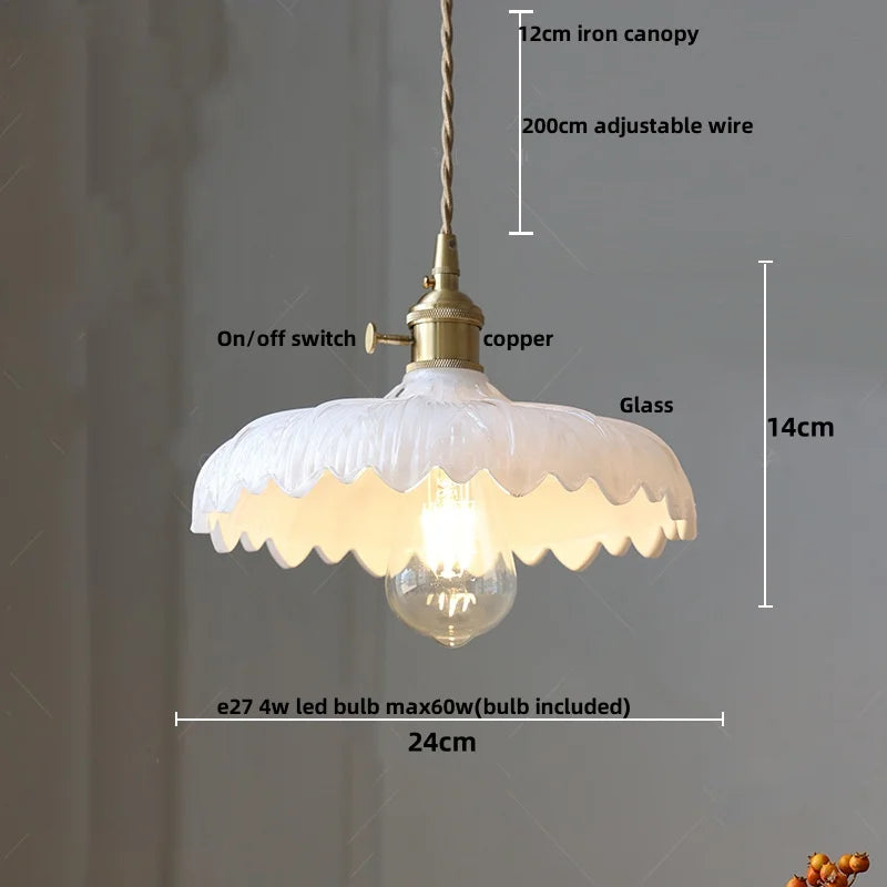 Clear Glass LED Pendant Lamp Modern Wire Adjustable Hanging Light