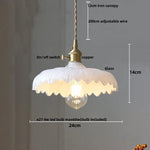 Amber Glass LED Hanging Lamp - Adjustable Nordic Stair Pendant Light