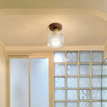 Wood Glass LED Ceiling Lamp Modern Kitchen Living Room Light Fixture