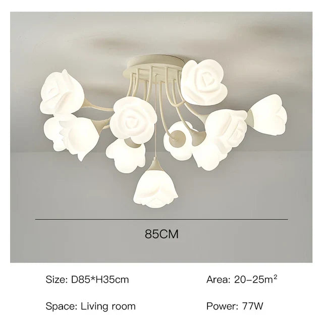 White Flower Ceiling Light: Modern, Chic, Ideal for Living Room, Bedroom, Dining Room