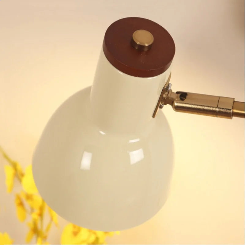 Modern Wood Wall Light with Swing Arm, Rotatable Design & Pull Chain Switch