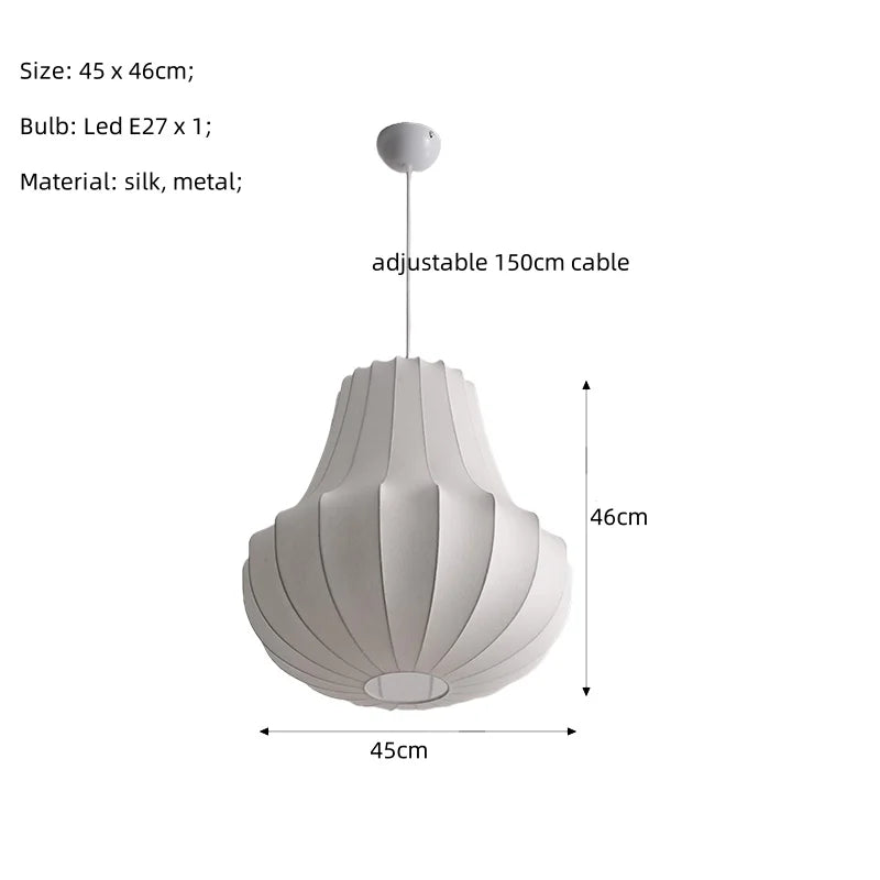 Silk LED Chandelier Pendant Light for Nordic Home Decor