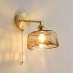 Glass Copper LED Wall Lamp Sconce for Corridor Bedroom Living Room
