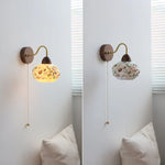 Shell Glass LED Wall Light Tiffany Style Bedside Lamp