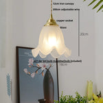 White Glass LED Pendant Lamp Copper Hanging Light Nordic Modern