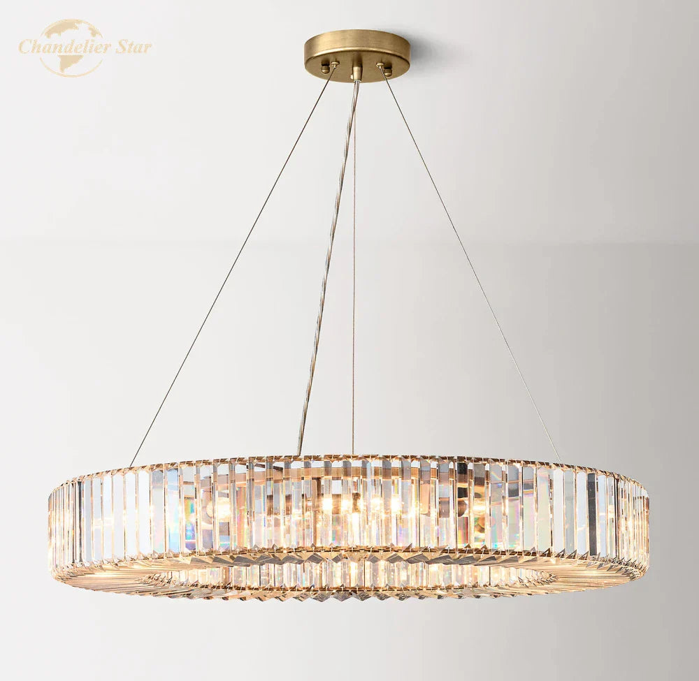 Crystal Halo Pendant Light: Elegant Chandelier for Bedroom Living Room Dining Room Decor