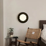 Afralia™ Pumpkin LED Wall Lamp Modern Black Travertine Living Room Stair Light