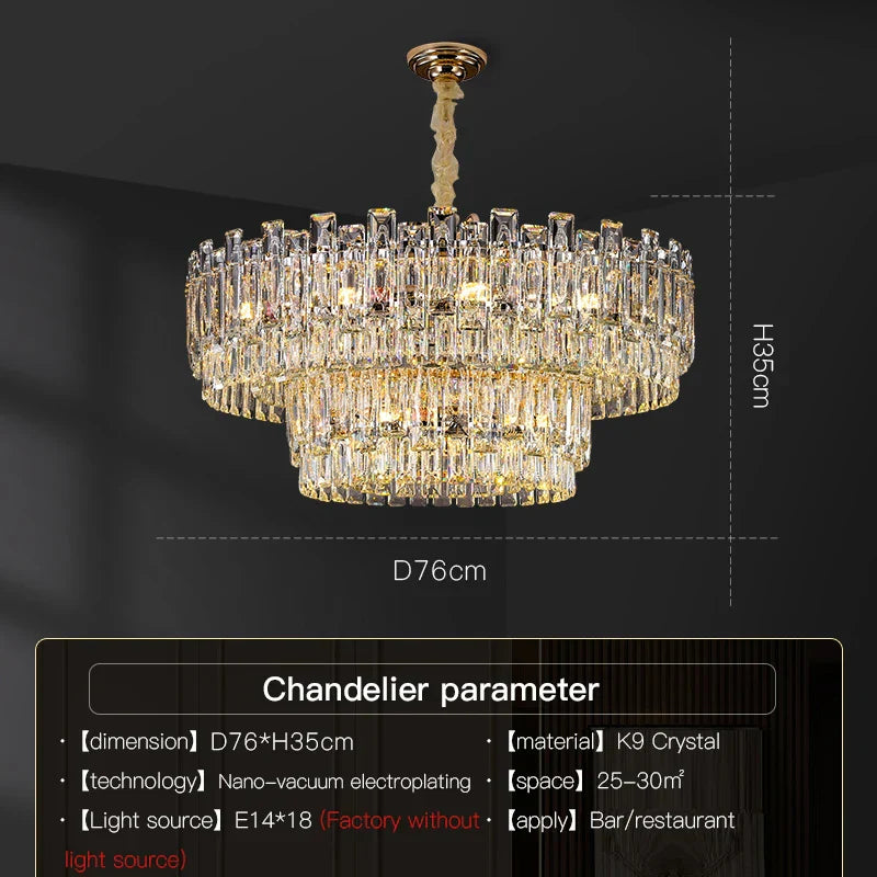 Luxury Crystal Chandelier Modern Simple Dining Room Bedroom Light