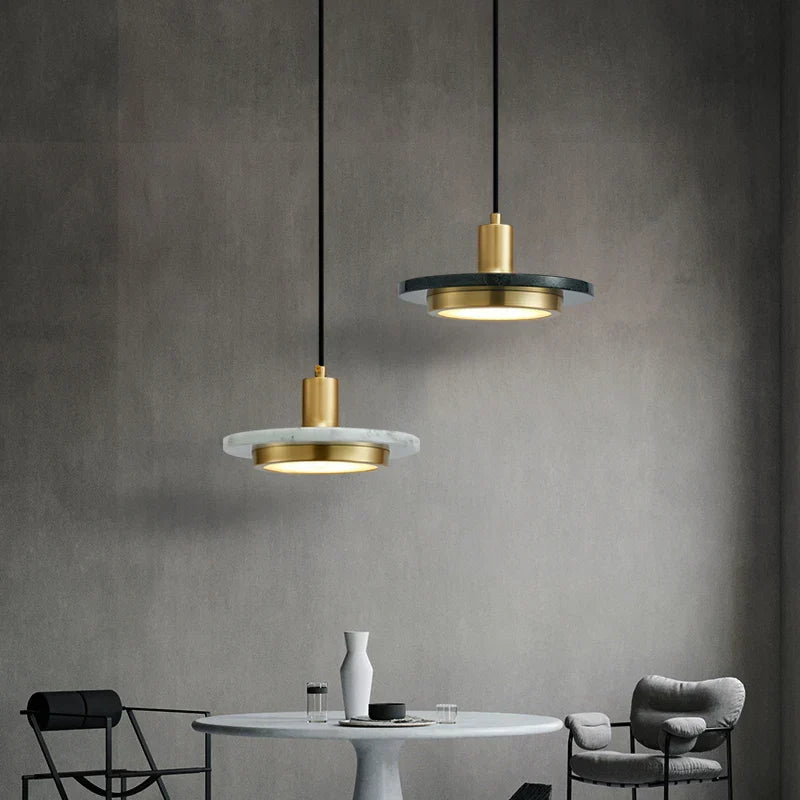 LED Marble Pendant Lamp: Modern Luxury Hanging Light for Home, Restaurant & Bedroom