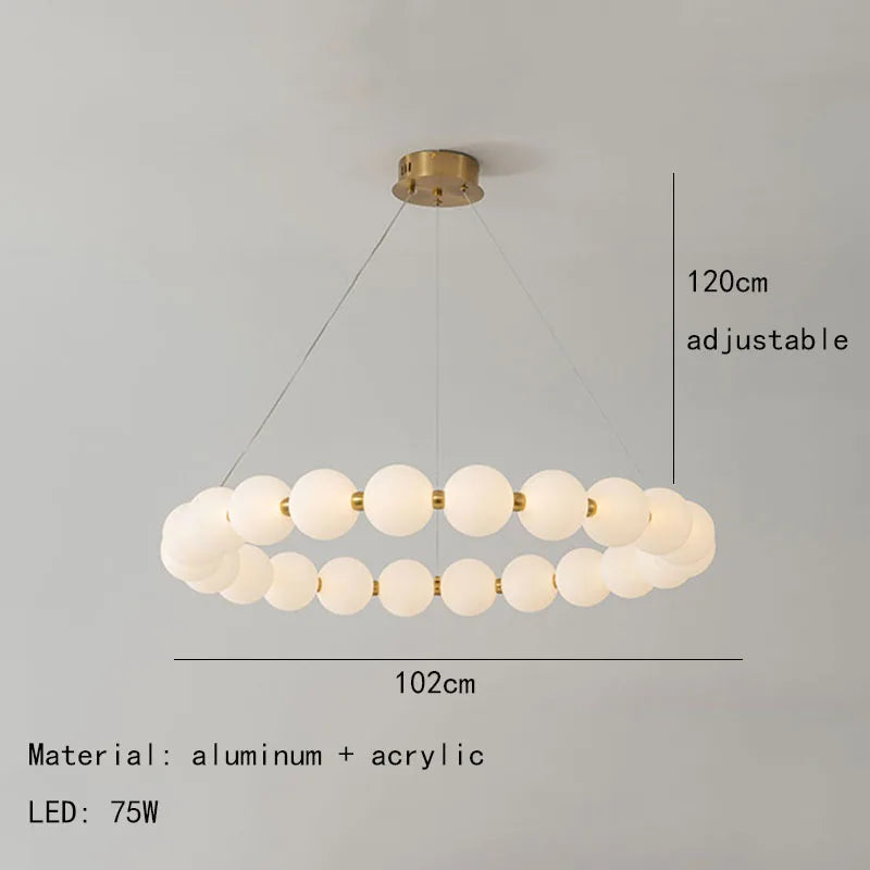 Gold Acrylic LED Ceiling Chandelier for Living Room Bedroom Pendant Lighting